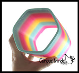 Super Large 5" Hexagon Rainbow Magic Spring Coil Toy -  Sensory Fidget Toy - Relaxing & Mesmerizing - Stair Walking Fun Classic Toy