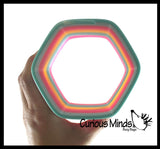 Super Large 5" Hexagon Rainbow Magic Spring Coil Toy -  Sensory Fidget Toy - Relaxing & Mesmerizing - Stair Walking Fun Classic Toy