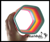 Super Large 5" Hexagon Rainbow Magic Spring Coil Toy -  Sensory Fidget Toy - Relaxing & Mesmerizing - Stair Walking Fun Classic Toy