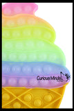 LAST CHANCE - LIMITED STOCK - SALE  - Jumbo Ice Cream Cone Theme Bubble Pop Game - Glitter Rainbow Big Huge Silicone Push Poke Bubble Wrap Fidget Toy - Press Bubbles to Pop - Bubble Popper Sensory Stress Toy