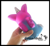MULTIPLE STYLES - Large Mystical Animal with Horn and Wings Slow Rise Squishies Slow Rise Foam - Scented Sensory, Stress, Fidget Toy - Penguin, Unicorn, Corgi Dog, Sloth, Koala, Panda