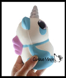 MULTIPLE STYLES - Large Mystical Animal with Horn and Wings Slow Rise Squishies Slow Rise Foam - Scented Sensory, Stress, Fidget Toy - Penguin, Unicorn, Corgi Dog, Sloth, Koala, Panda