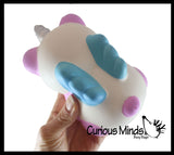 MULTIPLE STYLES - Large Mystical Animal with Horn and Wings Slow Rise Squishies Slow Rise Foam - Scented Sensory, Stress, Fidget Toy - Penguin, Unicorn, Corgi Dog, Sloth, Koala, Panda