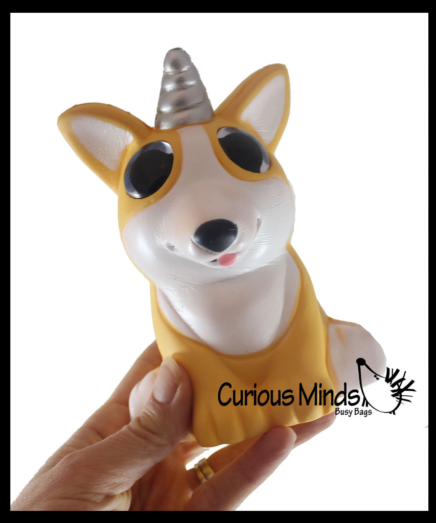 MULTIPLE STYLES - Large Mystical Animal with Horn and Wings Slow Rise Squishies Slow Rise Foam - Scented Sensory, Stress, Fidget Toy - Penguin, Unicorn, Corgi Dog, Sloth, Koala, Panda