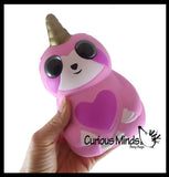 MULTIPLE STYLES - Large Mystical Animal with Horn and Wings Slow Rise Squishies Slow Rise Foam - Scented Sensory, Stress, Fidget Toy - Penguin, Unicorn, Corgi Dog, Sloth, Koala, Panda