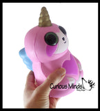 MULTIPLE STYLES - Large Mystical Animal with Horn and Wings Slow Rise Squishies Slow Rise Foam - Scented Sensory, Stress, Fidget Toy - Penguin, Unicorn, Corgi Dog, Sloth, Koala, Panda