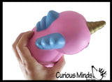 MULTIPLE STYLES - Large Mystical Animal with Horn and Wings Slow Rise Squishies Slow Rise Foam - Scented Sensory, Stress, Fidget Toy - Penguin, Unicorn, Corgi Dog, Sloth, Koala, Panda