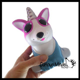 MULTIPLE STYLES - Large Mystical Animal with Horn and Wings Slow Rise Squishies Slow Rise Foam - Scented Sensory, Stress, Fidget Toy - Penguin, Unicorn, Corgi Dog, Sloth, Koala, Panda