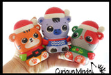 Winter Animal Themed Slow Rise Squishy Toys - Memory Foam Squish Stress Ball - Winter Christmas