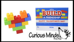 LAST CHANCE - LIMITED STOCK - Unique Valentines Day Cards for Kids - Building Brick Heart