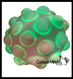 LAST CHANCE - LIMITED STOCK - Light Up Bubble Pop Ball -  Bubble Poppers on Ball Squeeze to Pop - Flashing Lights Silicone Push Poke Bubble Wrap Fidget Toy - Press Bubbles to Pop - Bubble Popper Sensory Stress Toy