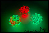 LAST CHANCE - LIMITED STOCK - Light Up Bubble Pop Ball -  Bubble Poppers on Ball Squeeze to Pop - Flashing Lights Silicone Push Poke Bubble Wrap Fidget Toy - Press Bubbles to Pop - Bubble Popper Sensory Stress Toy