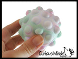 LAST CHANCE - LIMITED STOCK - Light Up Bubble Pop Ball -  Bubble Poppers on Ball Squeeze to Pop - Flashing Lights Silicone Push Poke Bubble Wrap Fidget Toy - Press Bubbles to Pop - Bubble Popper Sensory Stress Toy