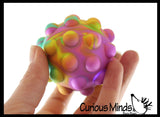 LAST CHANCE - LIMITED STOCK - Light Up Bubble Pop Ball -  Bubble Poppers on Ball Squeeze to Pop - Flashing Lights Silicone Push Poke Bubble Wrap Fidget Toy - Press Bubbles to Pop - Bubble Popper Sensory Stress Toy