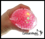 Jumbo Light Up Narwhal Water Bead Filled Squeeze Stress Ball  -  Sensory, Stress, Fidget Toy