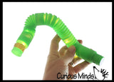 LAST CHANCE - LIMITED STOCK  - Light-Up Large Pull and Pop Snap Expanding Flexible Accordion Tube Toy - Free Play - Open Ended Fidget Toy