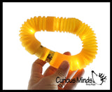 LAST CHANCE - LIMITED STOCK  - Light-Up Large Pull and Pop Snap Expanding Flexible Accordion Tube Toy - Free Play - Open Ended Fidget Toy