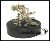Magnetic Fidget Sculpture - Office Science Toy - Desk Toy with Magnet Base and Metal Pieces