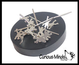 Magnetic Fidget Sculpture - Office Science Toy - Desk Toy with Magnet Base and Metal Pieces