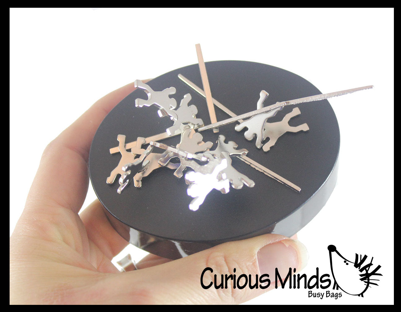 Magnetic Fidget Sculpture - Office Science Toy - Desk Toy with Magnet Base and Metal Pieces