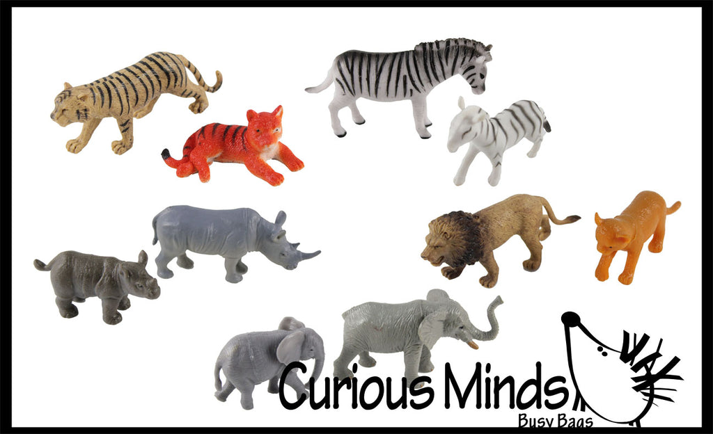 LAST CHANCE - LIMITED STOCK - CLEARANCE - SALE - Safari Mommy and Baby Animal Figurines Replicas - Matching Game