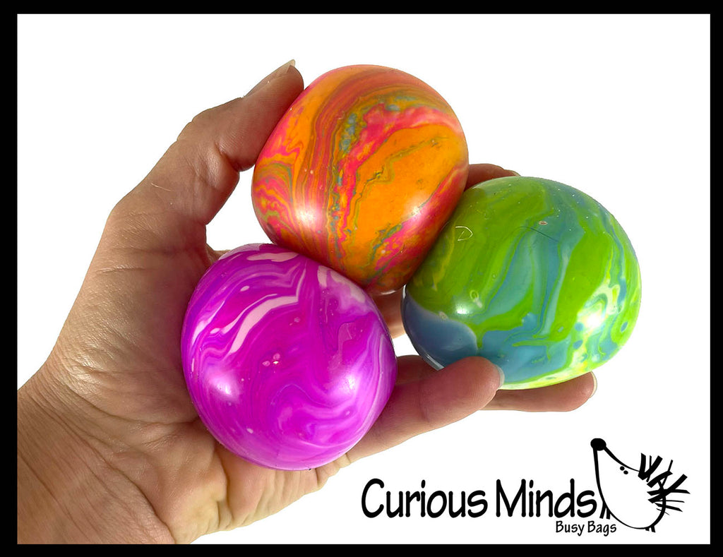 Marble Swirl Soft Doh Filled Stretch Ball - Ultra Squishy Relaxing Sensory Fidget Stress Toy Tie Dye