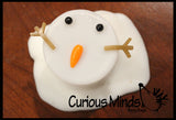 Melting Snowman Slime - White Slime with Snow Man Parts - Eyes, Stick Arms and Carrot Nose - Christmas Party Favor