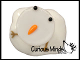 Melting Snowman Slime - White Slime with Snow Man Parts - Eyes, Stick Arms and Carrot Nose - Christmas Party Favor