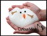 Melting Snowman Slime - White Slime with Snow Man Parts - Eyes, Stick Arms and Carrot Nose - Christmas Party Favor