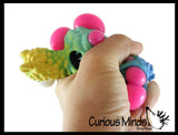 Set of 2 Different Alpaca Squishy (Water Bead and Color Changing Gel Doh) Blob Mesh Ball with Soft Web - Squishy Fidget Ball