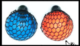 2.5" Bubble Mesh Balls - Squishy Fidget Ball with Web Netting - Stress Ball Color Changing Blobs - Sensory, Fidget Toy- Gooey Squish Bubble Popping OT