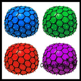 2.5" Bubble Mesh Balls - Squishy Fidget Ball with Web Netting - Stress Ball Color Changing Blobs - Sensory, Fidget Toy- Gooey Squish Bubble Popping OT