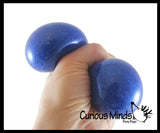 Sampler Pack of 3 Different 2.5" Stress Balls - Confetti, Metallic, Doh, Soft - Squishy Gooey Shape-able Squish Sensory Squeeze Balls
