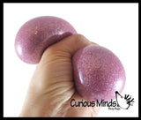 Metallic Glitter Thick Gel-Filled Squeeze Stress Balls  -  Sensory, Stress, Fidget Toy