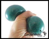Pack of 3 Different 2.5" Stress Balls - Color Change, Metallic, & Doh, Soft - Squishy Gooey Shape-able Squish Sensory Squeeze Balls