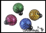 2" Metallic Bubble Mesh Balls - Squishy Fidget Ball with Web Netting - Stress Ball Color Changing Blobs - Sensory, Fidget Toy- Gooey Squish Bubble Popping OT