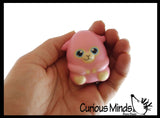 Cute Chunky Animals Micro Slow Rise Squishy Toys - Mini Tiny Animals - Memory Foam Party Favors, Fidgets, Prizes, OT