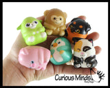 Cute Chunky Animals Micro Slow Rise Squishy Toys - Mini Tiny Animals - Memory Foam Party Favors, Fidgets, Prizes, OT