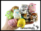 Cute Chunky Animals Micro Slow Rise Squishy Toys - Mini Tiny Animals - Memory Foam Party Favors, Fidgets, Prizes, OT