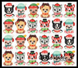 Mini Dog Winter Puppy Animal Themed Slow Rise Squishy Toys - (6 Styles) Memory Foam Squish Stress Ball - Winter Christmas