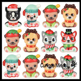 Mini Dog Winter Puppy Animal Themed Slow Rise Squishy Toys - (6 Styles) Memory Foam Squish Stress Ball - Winter Christmas
