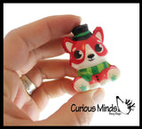 Mini Dog Winter Puppy Animal Themed Slow Rise Squishy Toys - (6 Styles) Memory Foam Squish Stress Ball - Winter Christmas