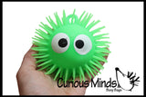 Light Up 4.5" Puffer Ball with Eyes -  Flashing Indoor Soft Hairy Air-Filled Sensory Toy