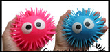 Light Up 4.5" Puffer Ball with Eyes -  Flashing Indoor Soft Hairy Air-Filled Sensory Toy