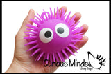 Light Up 4.5" Puffer Ball with Eyes -  Flashing Indoor Soft Hairy Air-Filled Sensory Toy