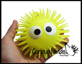 Light Up 4.5" Puffer Ball with Eyes -  Flashing Indoor Soft Hairy Air-Filled Sensory Toy