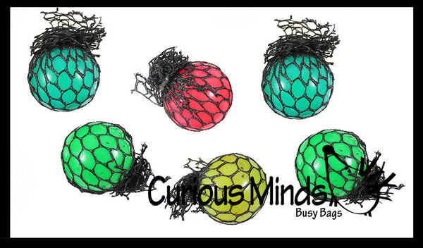 Tiny Mesh Ball - Squishy Fidget Ball with Web Netting - Stress Ball Co ...