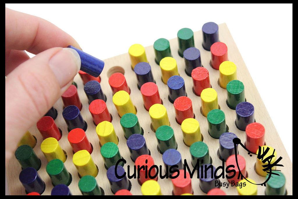 LAST CHANCE - LIMITED STOCK - Tiny Wood Peg Board Toy HABA - Color Peg Color Pictures
