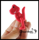 Tiny Dinosaur Bendable Fidget Toys - Cute Mini Dino Animal Figurines - Party Favors, Prizes, Egg Fillers