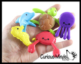 LAST CHANCE - LIMITED STOCK - SALE  - Tiny Sea Creature Bendable Fidget Toys - Cute Mini Ocean Animal Figurines - Party Favors, Prizes, Egg Fillers Octopus Turtle Crab Seahorse Dolphin